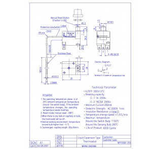 TERMOSTATO A BULBO 200°C RIARMO MANUALE