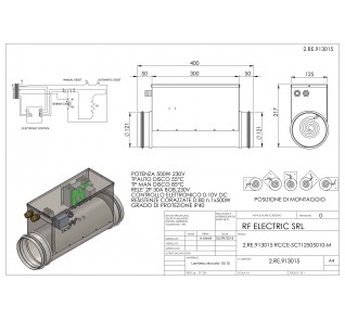 RESISTENZA 500W 230V d.125mm CORAZZATA SU CANALE CIRCOLARE