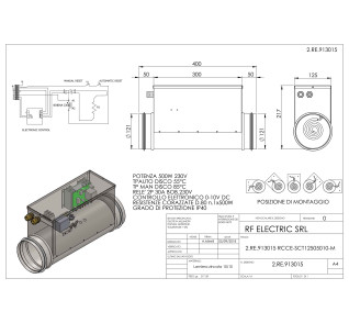 RESISTENZA 500W 230V d.125mm CORAZZATA SU CANALE CIRCOLARE