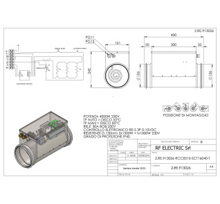 RESISTENZA 4KW 230V d.160mm CORAZZATA SU CANALE CIRCOLARE