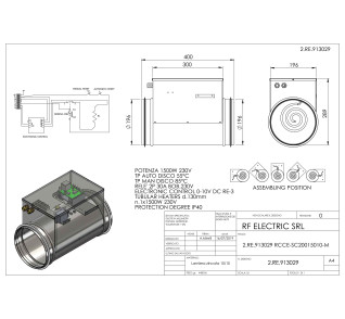 RESISTENZA 1.5KW 230V d.200mm CORAZZATA SU CANALE CIRCOLARE