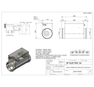 RESISTENZA 1.5KW 230V d.160mm CORAZZATA SU CANALE CIRCOLARE