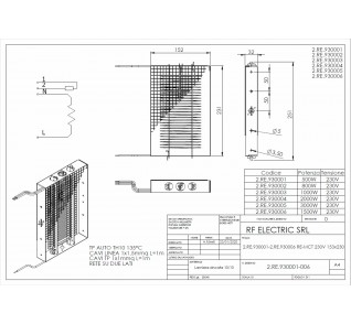 RESISTENZA 1.5KW 230V 153x230 A FILO SU TELAIO VERTICALE