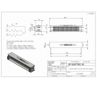 RESISTENZA A FILO S-200 750W 2 STADI 230V 
