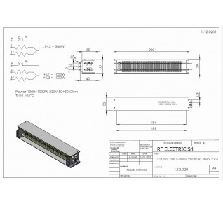 RESISTENZA A FILO S-200 2KW 2 STADI 230V  TERMOPROTETTORE INTERNO