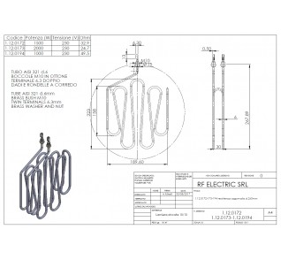 RESISTENZA CORAZZATA CIRCOLARE 1000W D.260mm